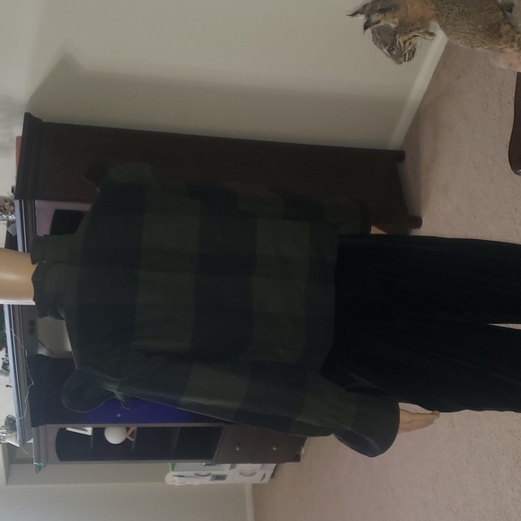 Shein m ruffle neck collar dramatic sleeve buffalo check back zip bell sle… - Picture 4 of 9